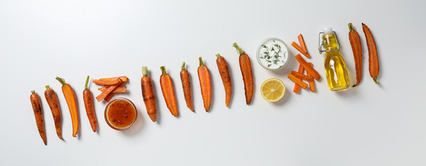 Wall Mural - Fried carrot, concept of tasty fried food