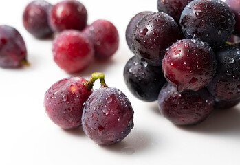 Wall Mural - Fresh Japanese Pione Grapes Isolated on White Background