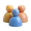 © Andrei - 3D Simple Group User Icon Isolated. Render Group Profile Photo Symbol UI. Cartoon plastic style icon