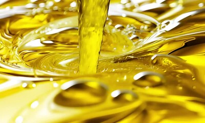 Wall Mural - golden pour: a close-up shot captures the vibrant, golden flow of liquid, creating mesmerizing swirl