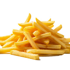 French fries on a transparent white background