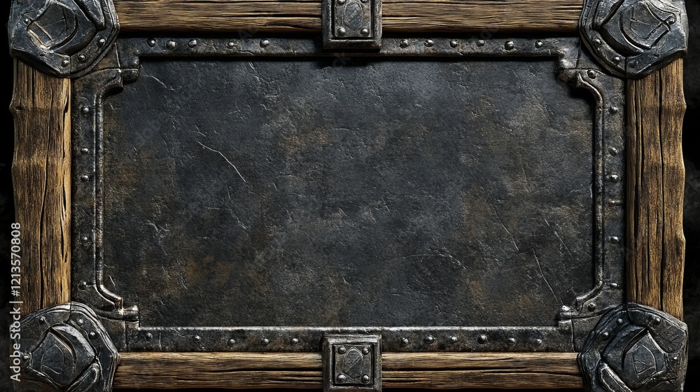 Fantasy vintage medieval wood facecam overlay vector border. Isolated ...