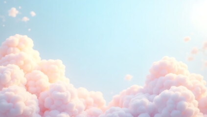 a 2d pastel cloud frame with soft, overlapping puffy shapes, drifting gently in a dynamic loop again
