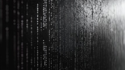 Binary code consisting of zeros and ones representing digital information