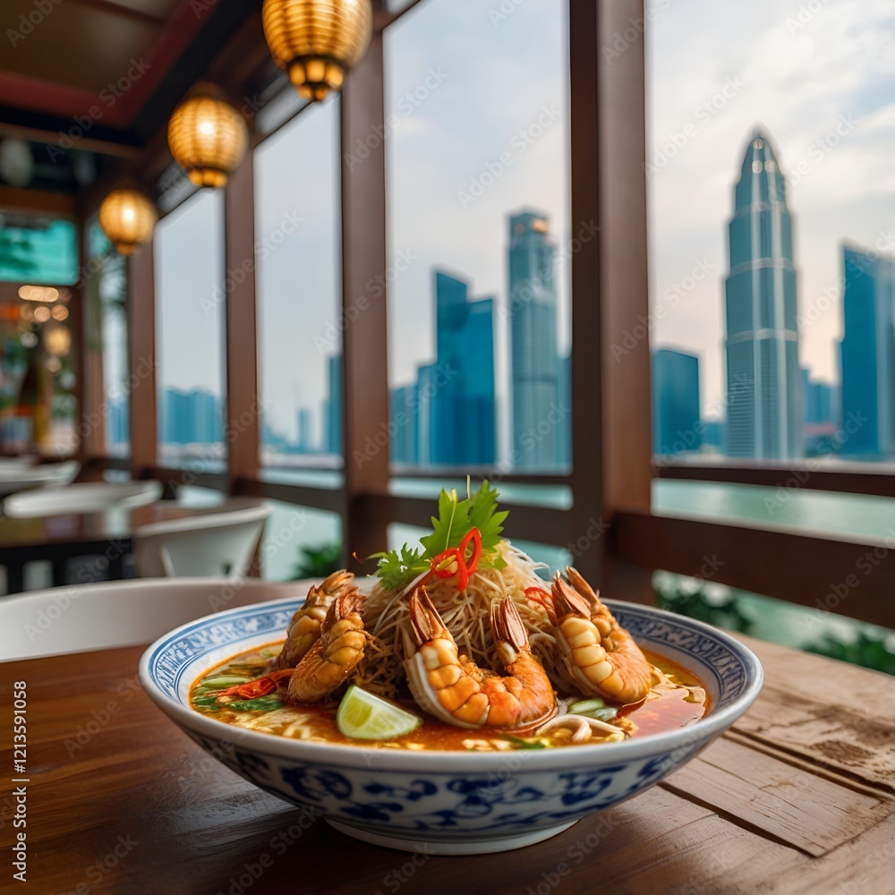 Foto de Stock Singapore food, Hainanese Chicken Rice, Laksa, Chili Crab ...