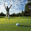 © นัสรีน ถนอมวงศ์ - Golf swing action lush green course photography outdoor environment close-up view sports technique
