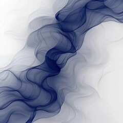 Abstract Doodle Pattern Design in Dark Blue on White Background Minimalist Style