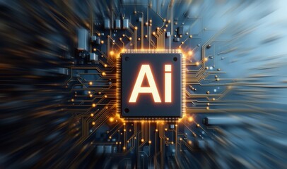 Wall Mural - digital ai background. artificial intelligence. ai artificial intelligence futuristic ai technology.
