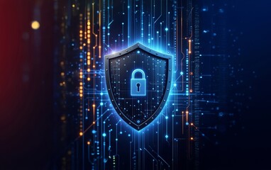Wall Mural - digital background, protect data. cybersecurity background. cyber background. digital attack by hack