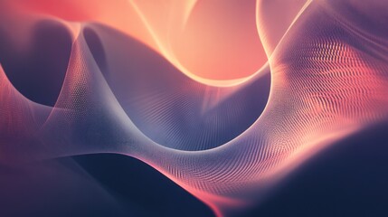 Wall Mural - Abstract Wavy Pattern in Soft Pink and Purple Tones