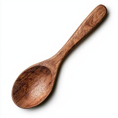 Wooden spoon on white background