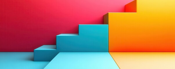 Core element flat design side view foundational concept theme 3D render vivid