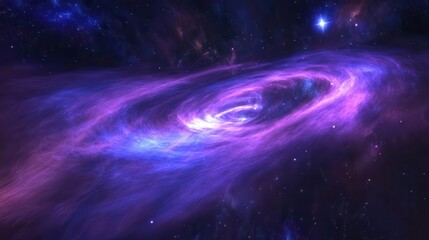 Wall Mural - cosmic nebula in deep space swirling galaxies of purple and blue scattered with brilliant crystallin