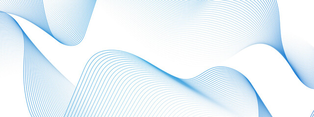 Aufkleber - Abstract wavy stripes on a white background isolated. Digital energy waves technology design. Design element for technology, science, modern concept.