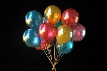 Wall Mural - Person holding colorful balloon bouquet