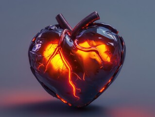 Sticker - Heart-shaped red glowing object