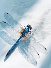 Wall Mural - dragonfly on snowy ground