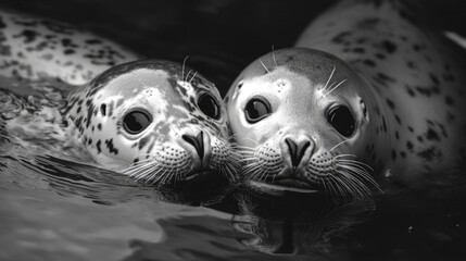 Canvas Print - Seals on water