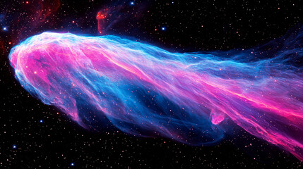 Wall Mural - Cosmic Nebula: A vibrant swirl of pink and blue hues in the vast expanse of space. A stunning cosmic artwork.
