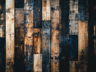 Canvas Print - Wooden wall close-up