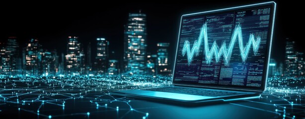 Poster - Innovative Data Visualization in Urban Tech Blur Background