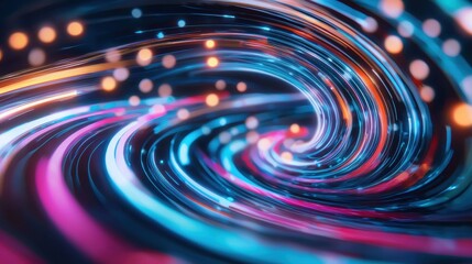 Sticker - Abstract swirling light trails in vibrant colors