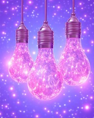 Aufkleber - Radiant Glow Captivating Pink Light Bulbs