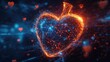 © patungkead - Abstract Digital Heart Network Glowing Orange and Blue Connections