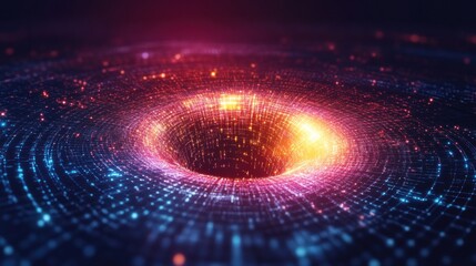 Wall Mural - abstract swirling vortex of light and data.