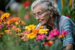 © ArzStudio - Elderly Woman Engaged in Gardening Activities in a Beautifully Maintained Yard for Relaxation and Health