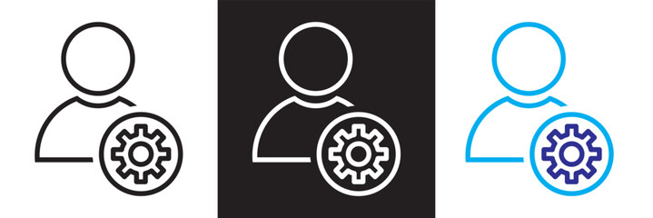 Business setting icon set.  icons related to setting. Setting business  icons collection.  isolated on white and black background. vector illustration. EPS 10