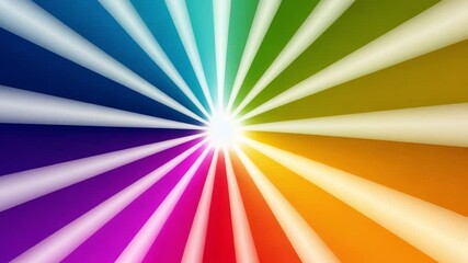 Fototapete - Rainbow Radiance: A vibrant abstract pattern featuring a burst of color emanating from a central light source, radiating out in a kaleidoscope of hues.