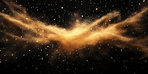 Wall Mural - A captivating gold shimmer effect showcased against a dark, minimalist background, emphasizing luxury and grandeur.