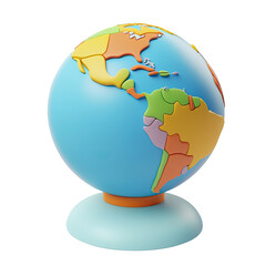 colorful globe spins, white background, education