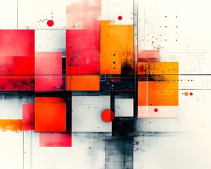 Canvas Print - captivating abstract geometric composition with vibrant colors and intersecting shapes