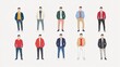 © Erik - Ten illustrations of men in various casual outfits.