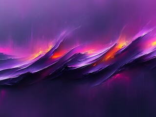 Wall Mural - Abstract purple and orange waves.