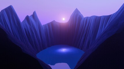 Wall Mural - a mountain range with a lake in the middle