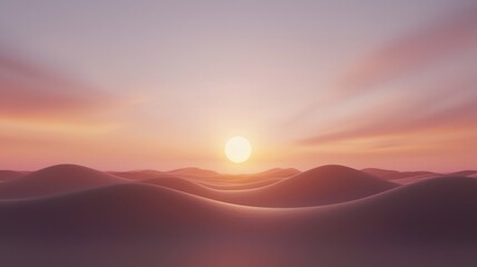Wall Mural - a beautiful sunset over a desert landscape with a large sun in the sky