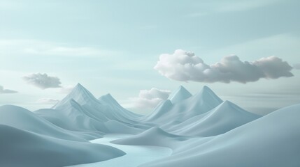 Wall Mural - a mountain range with a river running through it