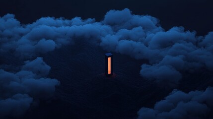 Wall Mural - a glowing letter i is on top of a cloud
