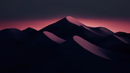 Wall Mural - a mountain range with a pink sunset in the background