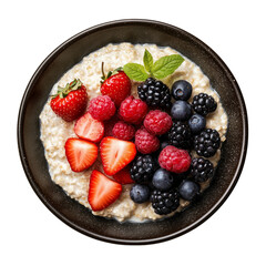 Wall Mural - Healthy Porridge Bowl with Fresh Fruits 