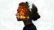© Rohit k  - Layered portrait blending female silhouette with vibrant autumn forest, revealing harmony between human spirit and natural landscape