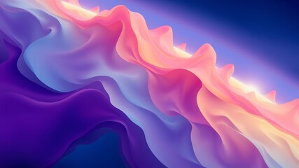 Wall Mural - abstract pastel waves: a vibrant swirl of purple, pink, and blue hues creating a dreamlike, fluid ba