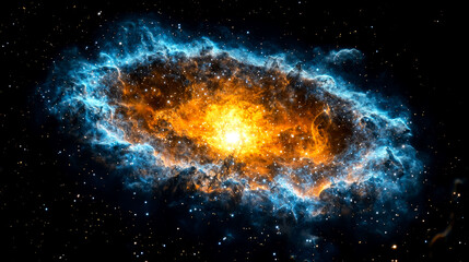 Wall Mural - Cosmic Nebula: A vibrant swirl of celestial colors in the vast expanse of space. A breathtaking view of the universe's wonders.