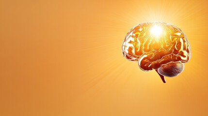 Wall Mural - Illuminated brain symbolizing creativity and innovation