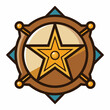 © Creative Sonda - Vintage sheriff badge isolated on white background. Vintage Sheriff Badge Illustration – AI-Ready Icon for Western and Law Enforcement Themes.