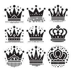 vector icon crown king silhouette