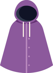 Sticker - Purple raincoat is protecting from the rain with its hood and buttons